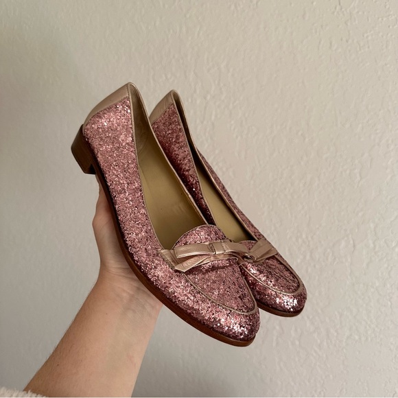 Kate Spade Pink Glitter Cora Slip On Loafers - Picture 4 of 11